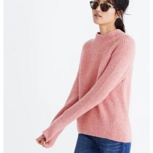 Madewell Northfield Mockneck Sweater Pink